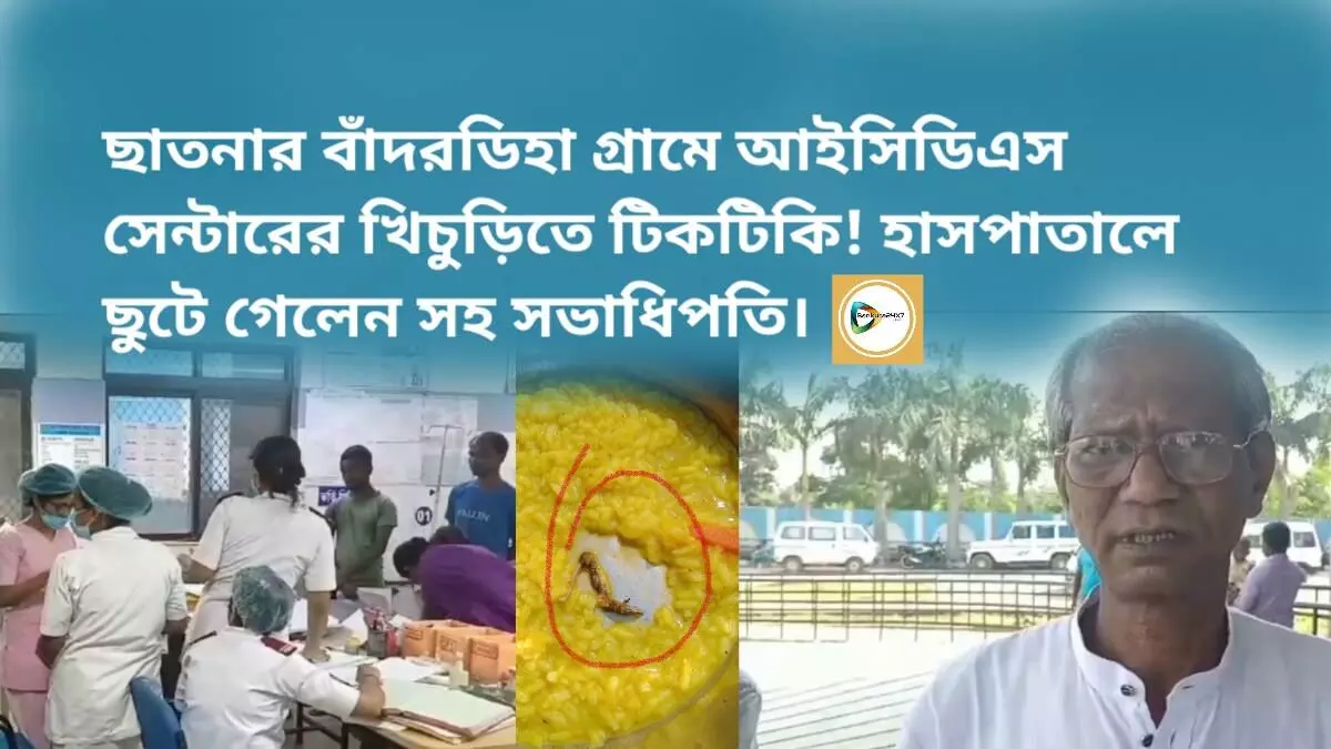 ছাতনার বাঁদরডিহা গ্রামে আইসিডিএস সেন্টারের খিচুড়িতে টিকটিকি! হাসপাতালে ছুটে গেলেন সহ সভাধিপতি।